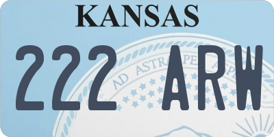KS license plate 222ARW