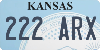 KS license plate 222ARX