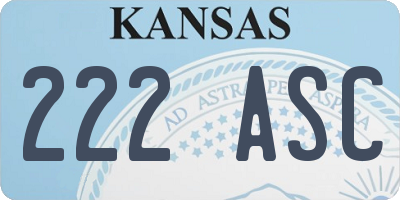 KS license plate 222ASC