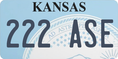 KS license plate 222ASE