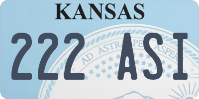 KS license plate 222ASI