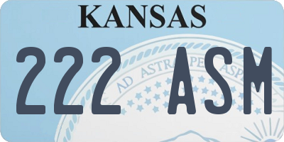 KS license plate 222ASM