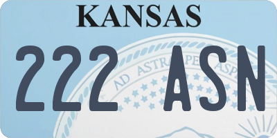 KS license plate 222ASN