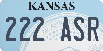 KS license plate 222ASR