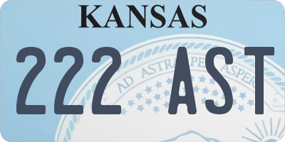 KS license plate 222AST