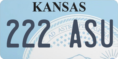 KS license plate 222ASU