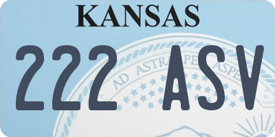 KS license plate 222ASV