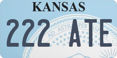KS license plate 222ATE
