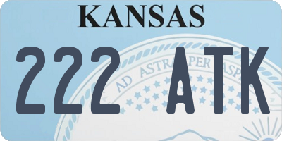 KS license plate 222ATK