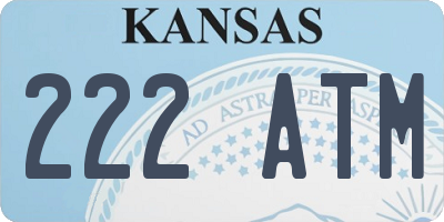 KS license plate 222ATM