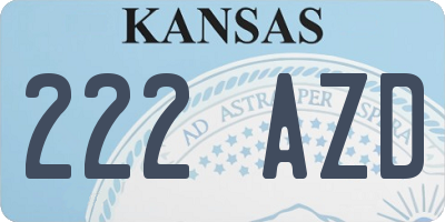 KS license plate 222AZD
