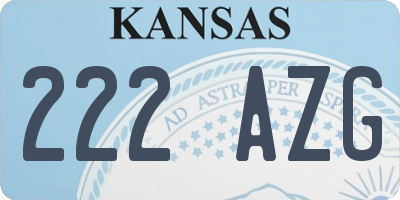 KS license plate 222AZG