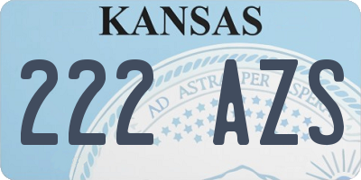 KS license plate 222AZS