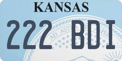 KS license plate 222BDI