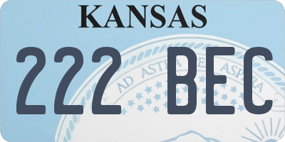 KS license plate 222BEC