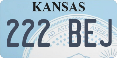 KS license plate 222BEJ