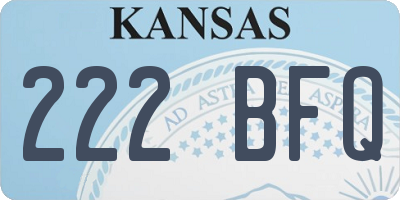 KS license plate 222BFQ