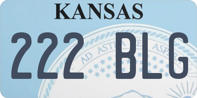 KS license plate 222BLG