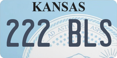 KS license plate 222BLS