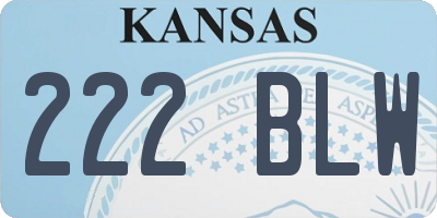 KS license plate 222BLW