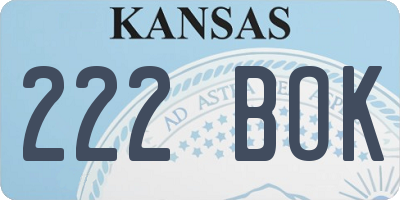 KS license plate 222BOK