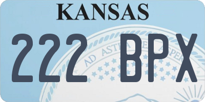 KS license plate 222BPX