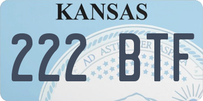 KS license plate 222BTF