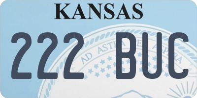 KS license plate 222BUC