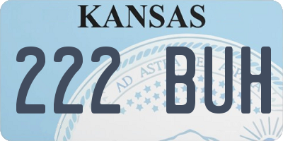 KS license plate 222BUH
