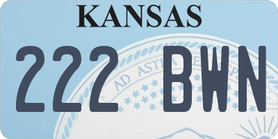 KS license plate 222BWN