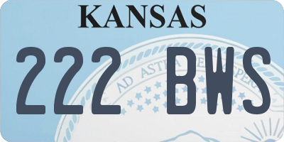 KS license plate 222BWS