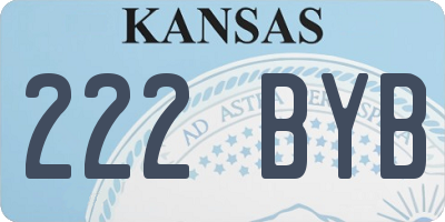 KS license plate 222BYB
