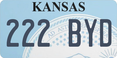 KS license plate 222BYD