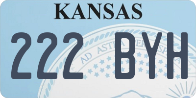 KS license plate 222BYH