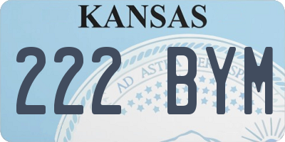 KS license plate 222BYM