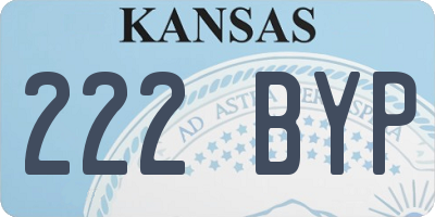 KS license plate 222BYP