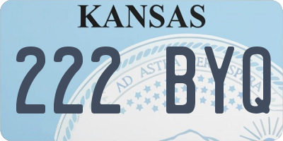 KS license plate 222BYQ