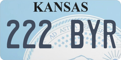 KS license plate 222BYR