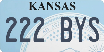 KS license plate 222BYS