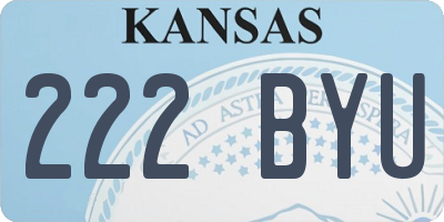 KS license plate 222BYU