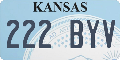 KS license plate 222BYV