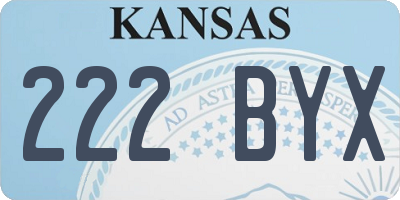 KS license plate 222BYX