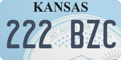 KS license plate 222BZC