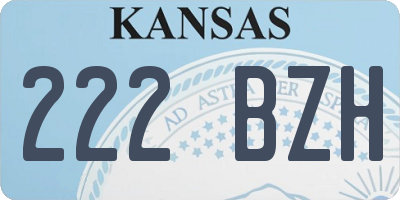 KS license plate 222BZH