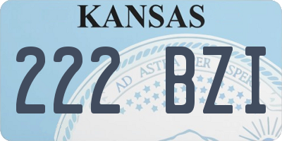 KS license plate 222BZI