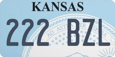 KS license plate 222BZL