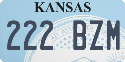 KS license plate 222BZM