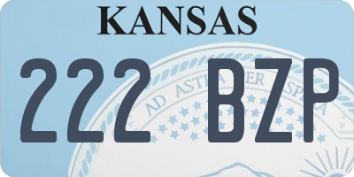 KS license plate 222BZP