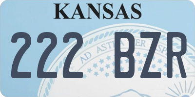 KS license plate 222BZR