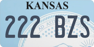 KS license plate 222BZS